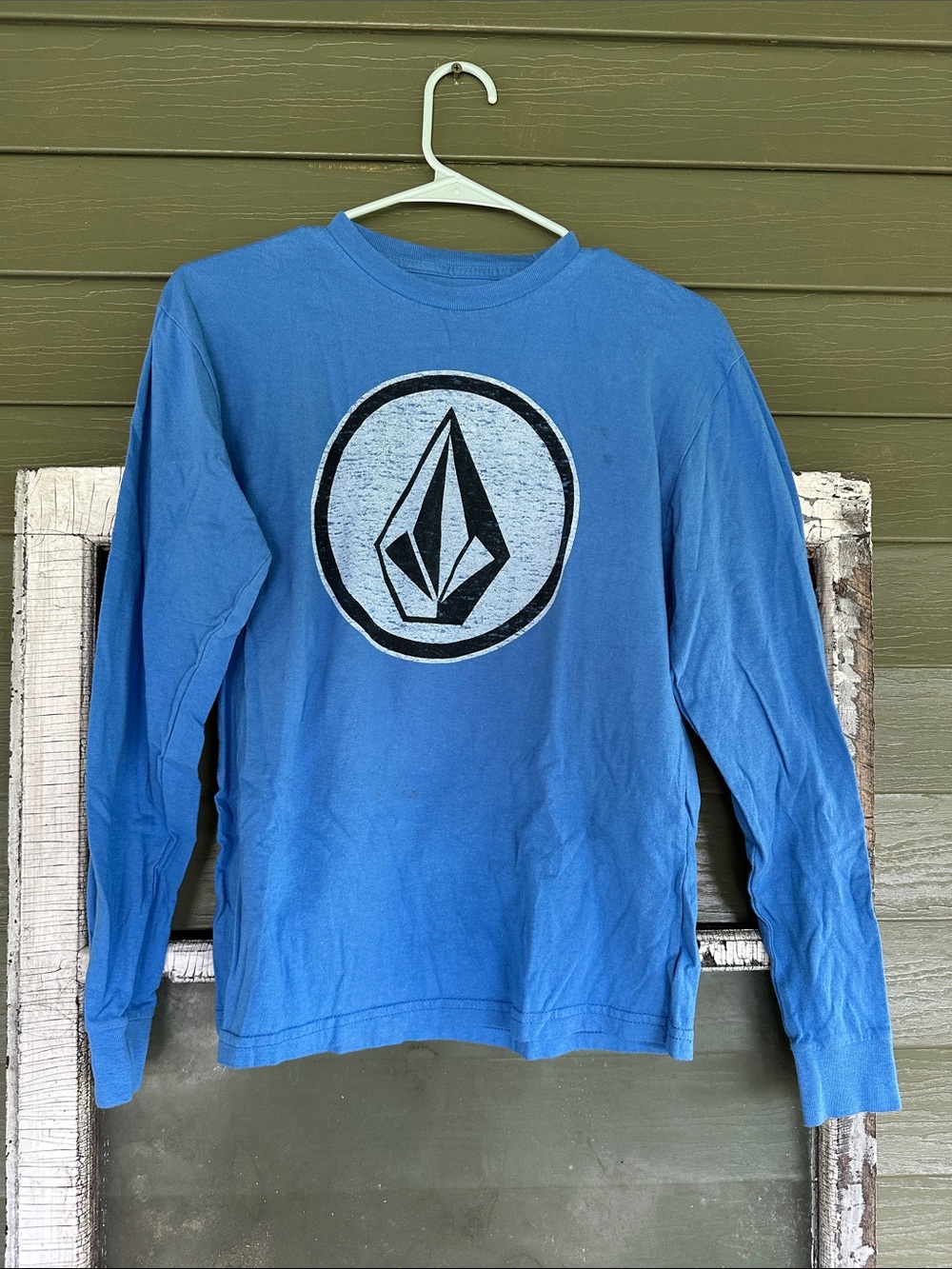 Volcom Blue Long Sleeve Stone Logo Shirt